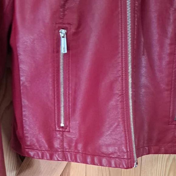 Hand Painted Faux Leather Jacket with Phoenix Art Size Large - Picture 15 of 17